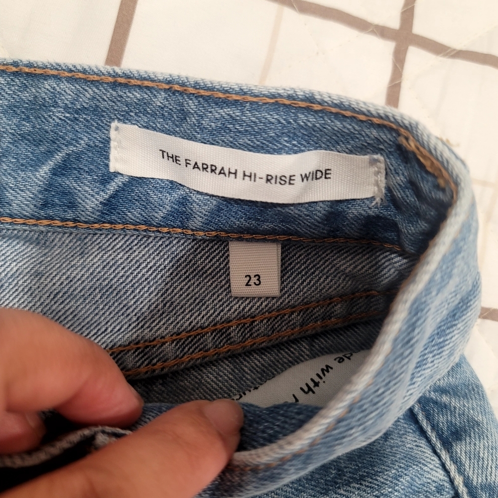 ​Aritzia Denim Forum The Farrah Hi-Rise Wide Leg Jeans Ozone Bleu 23 - Picture 13 of 17